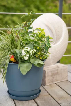 New POETIC Soucoupe bleu jean pour pot Joy 50 - Ø 38 cm