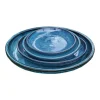 Online DECOLINES Soucoupe en grès émaillé bleu océan Littoral - Ø 22 cm