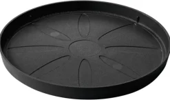 Clearance DEROMA Soucoupe en plastique recyclé anthracite Origin Anthracite - Ø 21 x H 1,9 cm