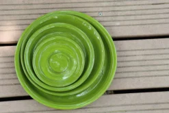 New LES POTERIES D'ALBI Soucoupe en terre cuite émaillée vert Forêt Les Poteries d’Albi - Ø 22 cm