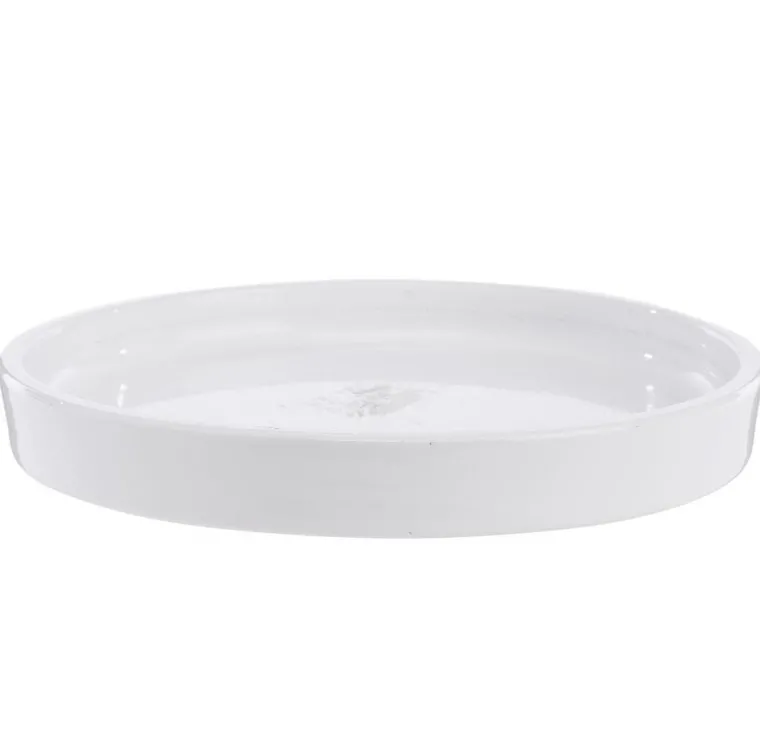 Best BOTANIC® Soucoupe Subly en céramique blanc émaillée - Ø 24 x 3 cm