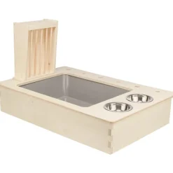 Sale TRIXIE Station mangeoire pour lapin et petit rongeur en bois non traité – 70 x 41 x 47 cm