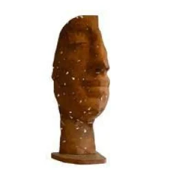 Online DÉCORIALE Statue demi-visage mosaïque en métal effet argile - 38 x 38 x 101 cm