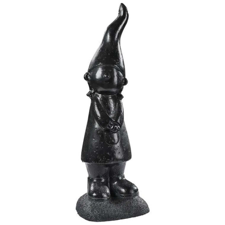 New HAIRIE GRANDON Statue en béton ciré anthracite Lutin fille petit modèle - 54 cm