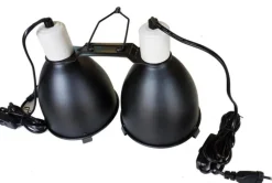 Clearance REPTILE PLANET Support éclairage et chauffage pour terrarium coloris blanc Twindome 16 - Ø 16 x H 19 cm