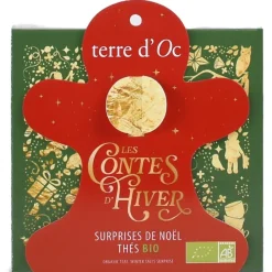 Hot TERRE D'OC Surprises de Noël thés bio les contes d'hiver - x 6 sachets coffret format bonhomme de pain d'épices
