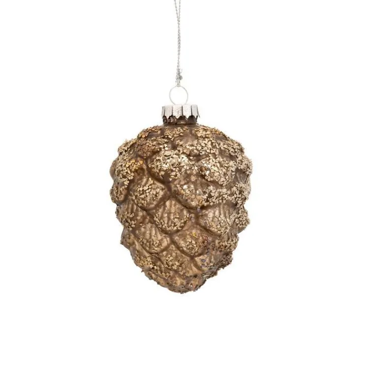 Best Suspension de Noël pomme de pin coloris argent - Ø 7 cm