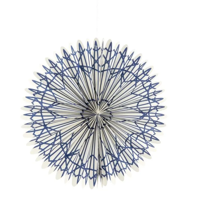Discount Suspension rosette coloris bleu en papier - Ø 30 cm