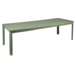 Online FERMOB Table 2 allonges en aluminium coloris cactus Oléron - 155/255 x 100 x 74 cm