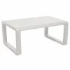 Discount Table basse de jardin en aluminium, Plateau à lattes, Blanc - PROLOISIRS QUENZA II