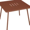 Best FERMOB Table basse Monceau carrée coloris rouge en acier - 57 x 57 cm