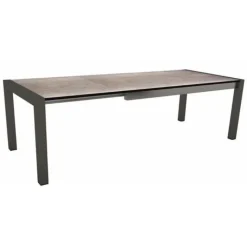 STERN Table coloris anthracite/smoky en aluminium - 174/214/254 x 90 x 75 cm