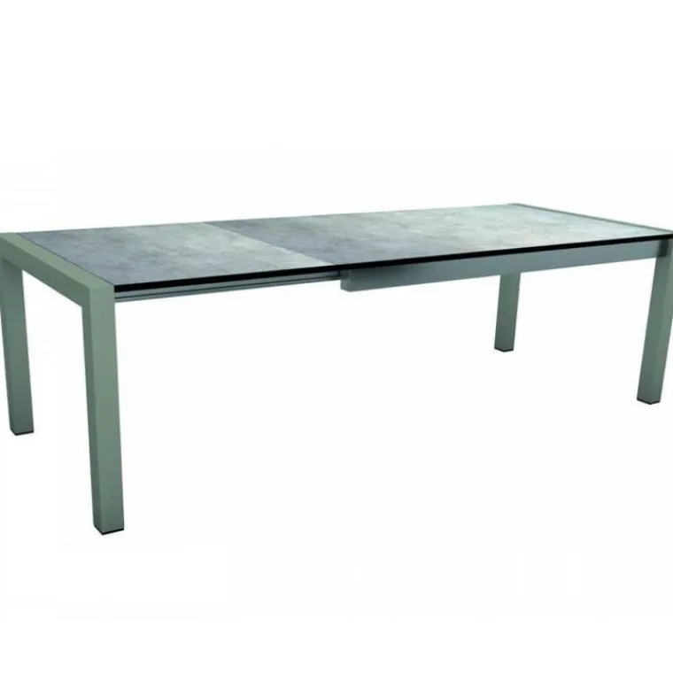 Best STERN Table coloris graphite/gris métal en aluminium - 174/214/254 x 90 x 75 cm