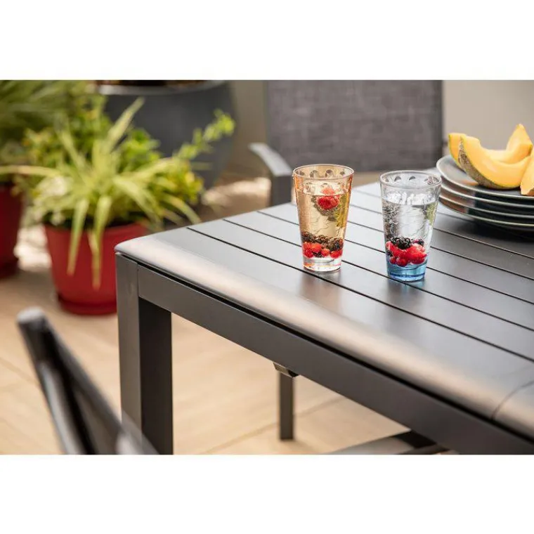 Outlet Table coloris noir en aluminium Caméline II Proloisirs - 140 x 140 x 200 cm