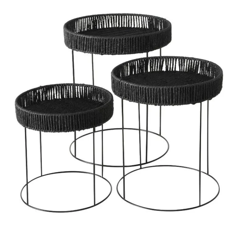 Discount Table d'appoint coloris noir en métal Elo - Ø 32 cm