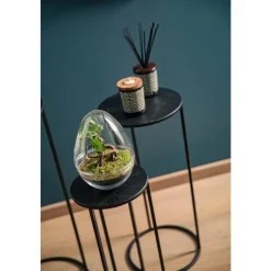 Clearance Table de service Quinty en métal noir T1 Edelman Hollande - Ø 22 x 50 cm