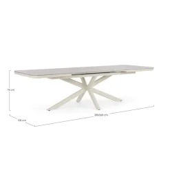 Discount BIZZOTTO Table extensible en aluminium et pierre sintérisée Pascal Pélican