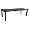 Best STERN Table extérieure coloris noir mat/marbre foncé en aluminium - 214/254/294 x 100 x 75 cm