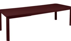 Outlet FERMOB Table Oléron avec rallonges coloris noir en aluminium - 155/255 x 100 cm