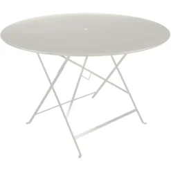 FERMOB Table pliante Bistro coloris gris argile en acier - Ø 117 x 74 cm