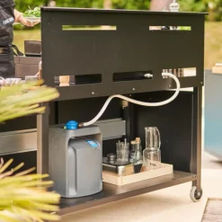 Discount FORGE ADOUR Table roulante crédence fermée en acier noir - 120 x 65,7 x 112,5 cm