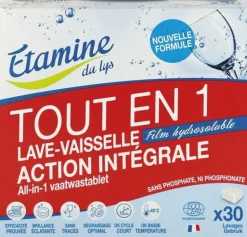 Hot ETAMINE DU LYS Tablettes lave vaisselle tout en 1 action intégrale bio - 30 doses
