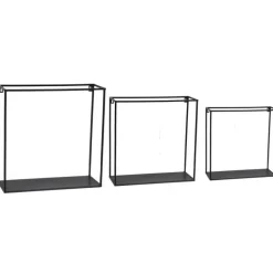 Outlet CAVSERVICE Étagère murale métallique noire petit modèle - 35 x 13 x 35 cm