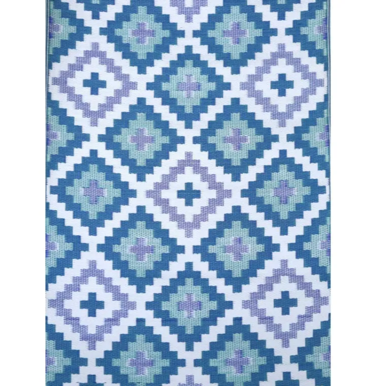 Hot Tapis d'extérieur en polypropylène recyclé bleu Piscine - 180 x 120 cm