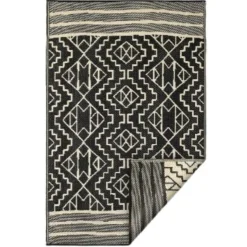 Outlet FAB HAB Tapis Kilimanjaro crème et noir - 240x300 cm