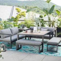 Discount FAB HAB Tapis Lhasa Teal en polypropylène recyclé - 120 x 180 cm