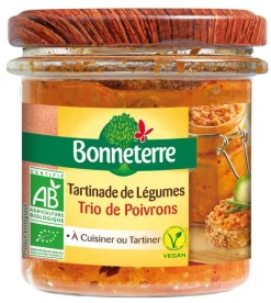 Sale BONNETERRE Tartinade au trio de poivrons bio 135 g