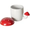 Online BOLTZE Tasse jumbo blanche en céramique avec champignons Funghi - Ø 9,5 x 13 cm