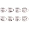 BASTIDE Tasses en porcelaine blanche motifs chats noirs Ø 6,5 cm Coffret Friends x 8 - 11 cl
