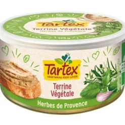 New TARTEX Terrine végétale herbes de Provence en boîte de 125 g