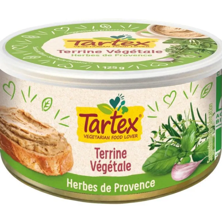 New TARTEX Terrine végétale herbes de Provence en boîte de 125 g
