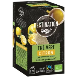 Hot DESTINATION Thé vert citron équitable 20 sachets bio - 35 g