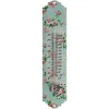 Discount ESSCHERT DESIGN Thermomètre bleu à décor de roses - 29,6 x 6,8 cm