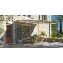 COULEURS DU MONDE Tonnelle adossée coloris marron - 3 x 4 m