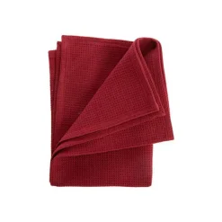 Online Torchon en coton rouge nid d’abeille - 50 x 70 cm
