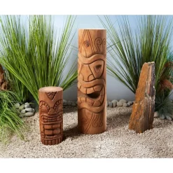 Clearance DÉCORIALE Totem polynésien Tiki Aro coloris bois en bois de coco - 50 cm