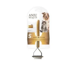 New ANJU BEAUTÉ Étrille râteau pour chien et chat coloris marron Anju Beauté – Taille S