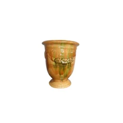 Clearance POTERIE DE LA MADELEINE Vase Anduze flammé en terre cuite émaillée H 28 x Ø 32 cm