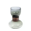 CADES DESIGN Vase avec col en verre coloris gris Zimbabwe - Ø 16 x H 20 cm