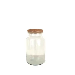 Online NATURALYS Vase Bose en verre transparent avec bouchon liège taille L - Ø 19 x 40 cm