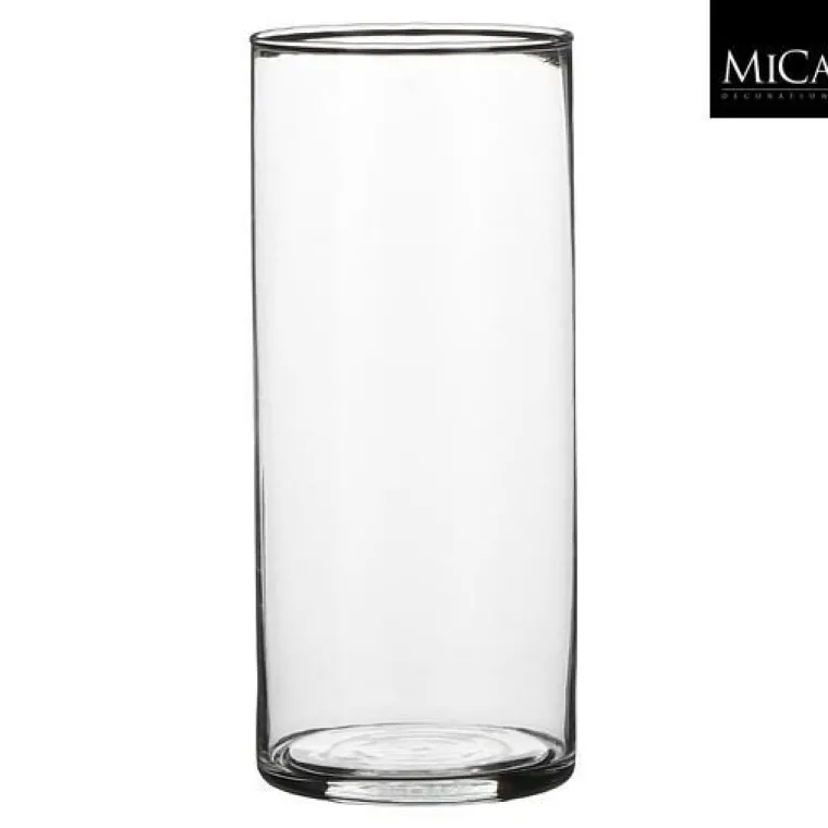 Best EDELMAN Vase cylindre en verre transparent Carly - Ø 9 x H 19 cm