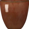 Discount DEROMA Vase en terre cuite émaillée rouge Tonkin Koï 25 L - Ø 40 x H 36 cm