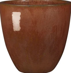Discount DEROMA Vase en terre cuite émaillée rouge Tonkin Koï 25 L - Ø 40 x H 36 cm