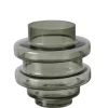 New BOLTZE Vase gris en verre forme contemporaine Cytra - Ø 22 x 24 cm