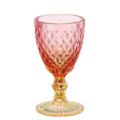 EDELMAN Verre à pied en verre rose orange Imca - Ø 8 x H 15,5 cm