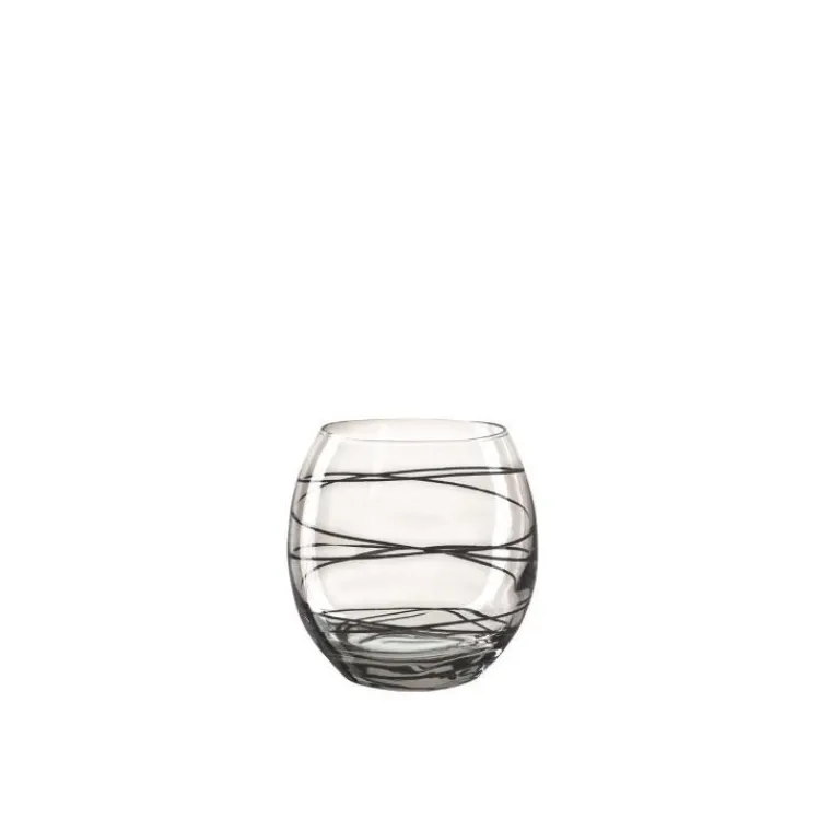 PAPER DESIGN Verre rond transparent et noir Leonardo Circle - 39 cl